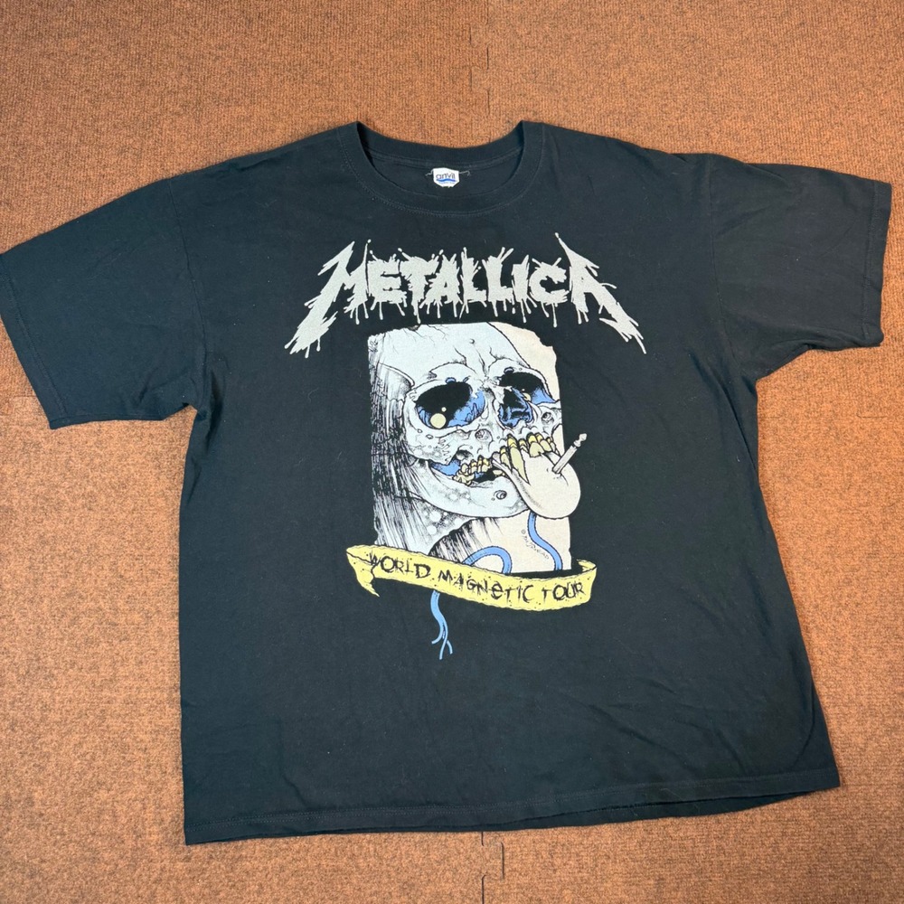 Metallica World Magnetic Tour 2009 T-Shirt Mens XL Pushead Skull Black Anvil Tee